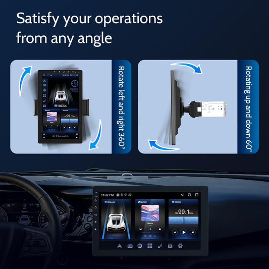 10.1 Inch Single Din Car Stereo with Wireless CarPlay & Android Auto, Bluetooth FM