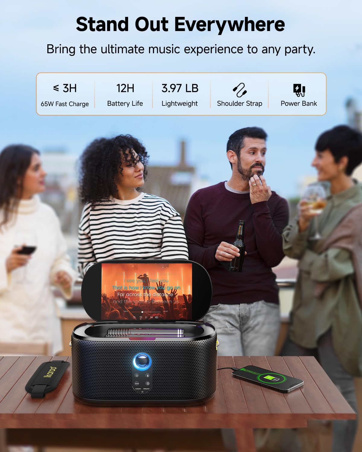 13.3" All-in-One Karaoke Machine 🎤 460W | Dual Wireless Mics | Big Screen Party System