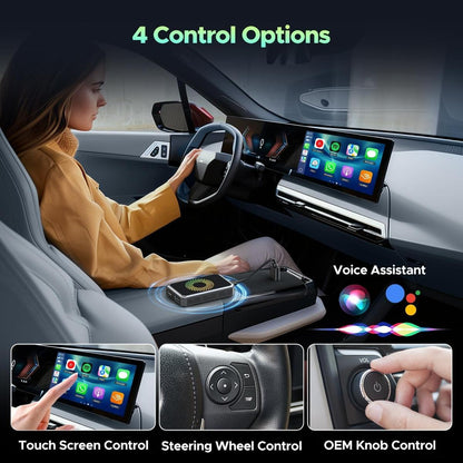 Wireless CarPlay Adapter with Video Apps for Factory Wired CarPlay Cars