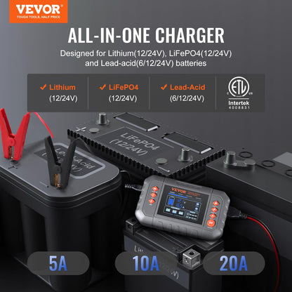 Smart 35A Multi-Voltage Battery Charger ⚡ 6V/12V/24V | Auto Repair & Maintain