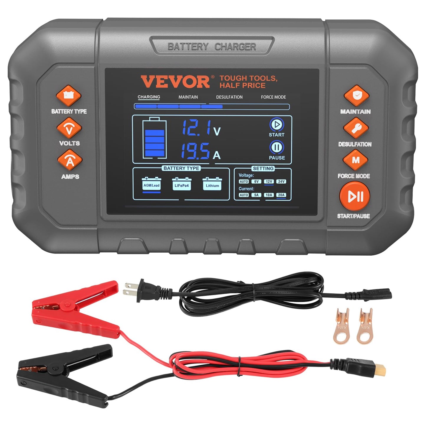 Smart 35A Multi-Voltage Battery Charger ⚡ 6V/12V/24V | Auto Repair & Maintain