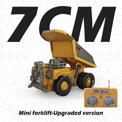 1/64 Mini Forklift Toy,Remote Control Excavator and Dump Truck Full Proportion Toy Set with Lights and Sounds for Adults Kids Boys and Girls RC Construction Vehicles