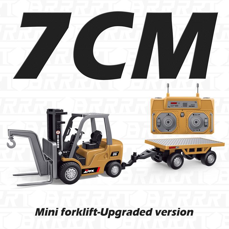 1/64 Mini Forklift Toy,Remote Control Excavator and Dump Truck Full Proportion Toy Set with Lights and Sounds for Adults Kids Boys and Girls RC Construction Vehicles