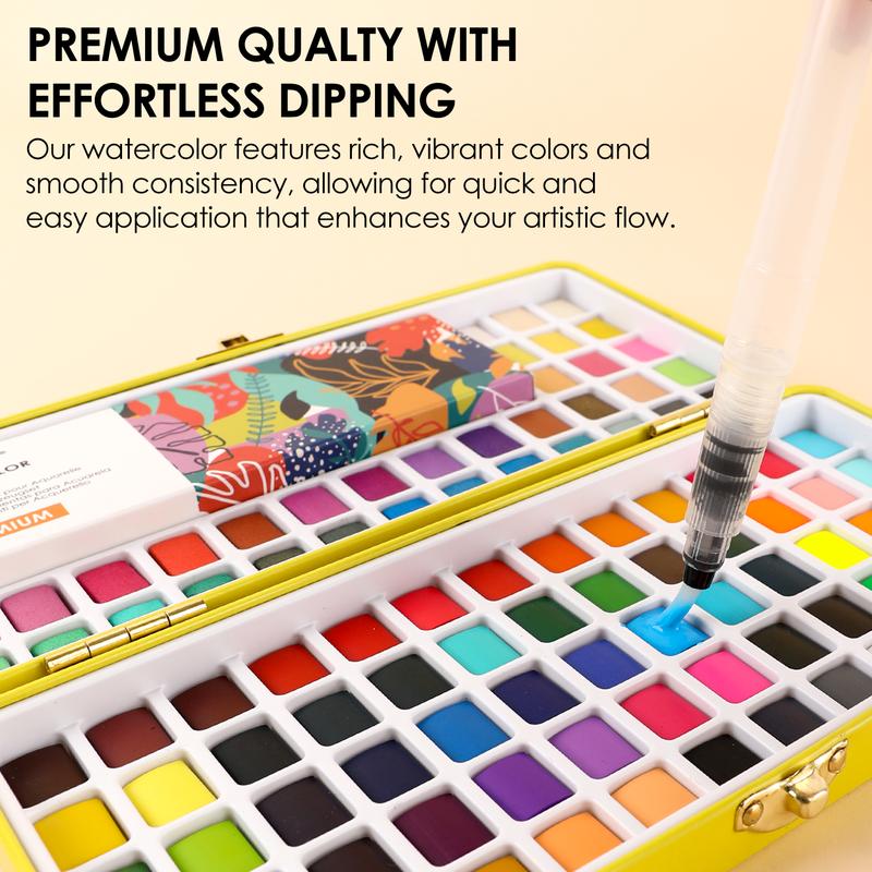 100-Color All-In-One Watercolor Set | Artist-Grade Pigments & Portable Art Kit