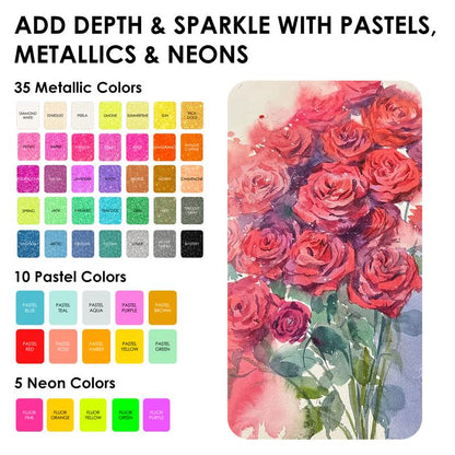 100-Color All-In-One Watercolor Set | Artist-Grade Pigments & Portable Art Kit