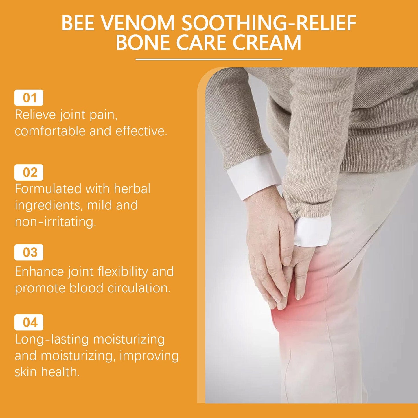 Houkea Bee Venom Joint Relief Cream - Daily Nourishment for Joints and Skin (Topical Application)