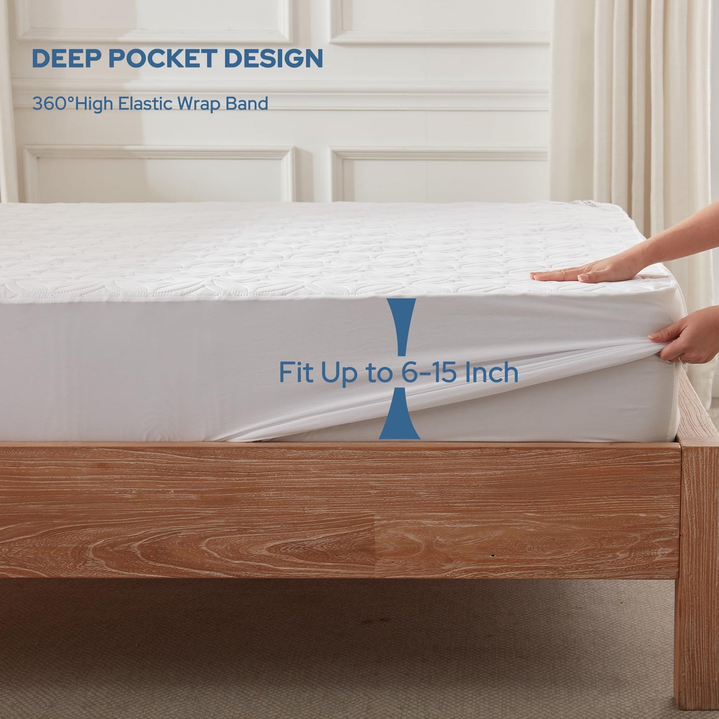 Waterproof Mattress Protector 🛌 Soft, Breathable & Noise-Free | Deep Pocket 18" Fit | Premium Coin-Quilt Design