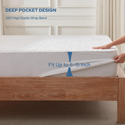 Waterproof Mattress Protector 🛌 Soft, Breathable & Noise-Free | Deep Pocket 18" Fit | Premium Coin-Quilt Design