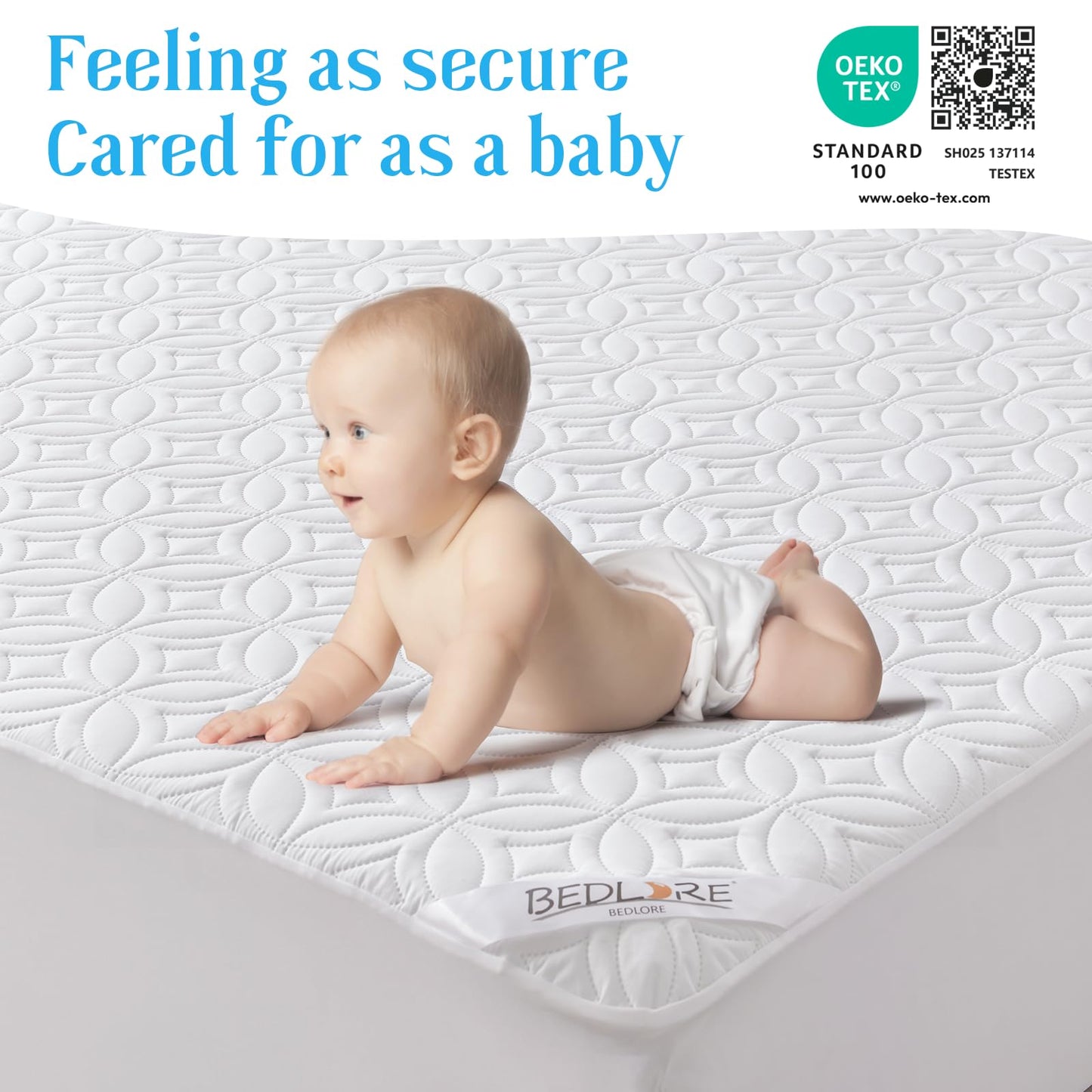 Waterproof Mattress Protector 🛌 Soft, Breathable & Noise-Free | Deep Pocket 18" Fit | Premium Coin-Quilt Design