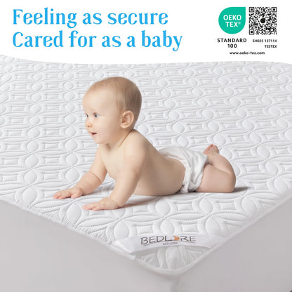 Waterproof Mattress Protector 🛌 Soft, Breathable & Noise-Free | Deep Pocket 18" Fit | Premium Coin-Quilt Design